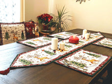 Load image into Gallery viewer, Tache Winter Forest Reindeer Vintage Holiday Woven Tapestry Table Runners (9192TR)
