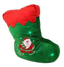 Load image into Gallery viewer, Tache Squishy Light Up Cute Christmas Santa Stocking Microbead LED Throw Pillow