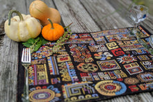 Load image into Gallery viewer, DaDa Bedding Set of 4-Pieces Ethnic Ornaments Geometric Black Tapestry Dining Placemats 13” x 19” (18118)