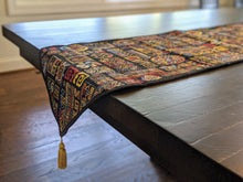 Load image into Gallery viewer, DaDa Bedding Ethnic Ornaments Geometric Black Elegant Woven Tapestry Dining Table Runner (18118)