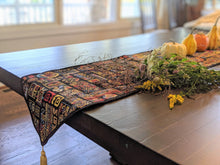 Load image into Gallery viewer, DaDa Bedding Set of 8 Pieces Ethnic Ornaments Table Woven Black Tapestry - 4 Placemats, 2 Table Runners, 2 Throw Pillow Covers (18118)