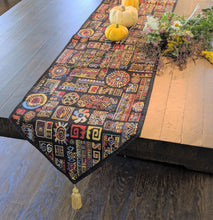 Load image into Gallery viewer, DaDa Bedding Set of 8 Pieces Ethnic Ornaments Table Woven Black Tapestry - 4 Placemats, 2 Table Runners, 2 Throw Pillow Covers (18118)