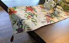 Load image into Gallery viewer, DaDa Bedding Floral Roses Tropical Paradise Birds Woven Tapestry Dining Table Runner (18116)