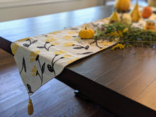 Load image into Gallery viewer, DaDa Bedding Yellow Fleur Floral Garden Woven Tapestry Dining Table Runner (18112)