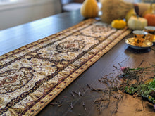 Load image into Gallery viewer, DaDa Bedding Golden Persian Style Rug Floral Brown Elegant Woven Tapestry Dining Table Runner (18119)