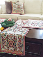 Load image into Gallery viewer, Tache Elegant Ivory Colorful Ornate Paisley Woven Tapestry Table Runner (18193)