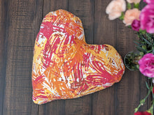 Load image into Gallery viewer, DaDa Bedding Hand-Made Sewn Marble Painted Heart Shaped Reversible Colorful Throw Pillow - 16” x 14”