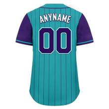 Load image into Gallery viewer, Custom Cyan Purple Stripe Fashion Personalized Authentic Baseball Jersey BSBJ01-D017247
