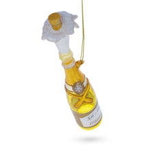 Load image into Gallery viewer, Champagne Bottle Pop Glass Christmas Ornament