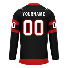Load image into Gallery viewer, Custom Black Red Personalized Hockey Jersey HCKJ01-D0a70b0