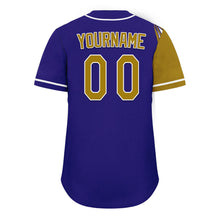 Load image into Gallery viewer, Custom Blue Yellow Classic Style Personalized Authentic Baseball Jersey UN002-D0b0a00-c