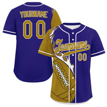 Load image into Gallery viewer, Custom Blue Yellow Classic Style Personalized Authentic Baseball Jersey UN002-D0b0a00-c
