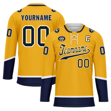 Load image into Gallery viewer, Custom Yellow Personalized Hockey Jersey HCKJ01-D0a70cb