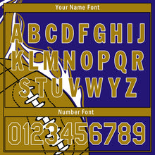 Load image into Gallery viewer, Custom Blue Yellow Classic Style Personalized Authentic Baseball Jersey UN002-D0b0a00-c