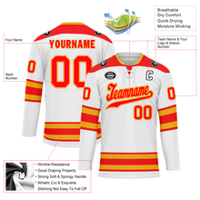 Load image into Gallery viewer, Custom White Red Personalized Hockey Jersey HCKJ01-D0a70cf
