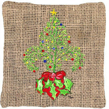 Load image into Gallery viewer, Christmas Tree Fleur de lis Decorative   Canvas Fabric Pillow