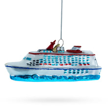 Load image into Gallery viewer, Voyage Aboard a Majestic White Cruise Ship Glass Christmas Ornament