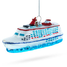 Load image into Gallery viewer, Voyage Aboard a Majestic White Cruise Ship Glass Christmas Ornament