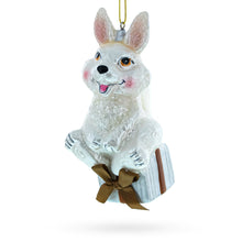 Load image into Gallery viewer, Bunny Sitting on a Gift Christmas Ornament