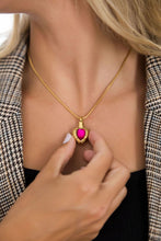 Load image into Gallery viewer, Golden Angel Wings Heart Cremation Urn Necklace With Gemstone