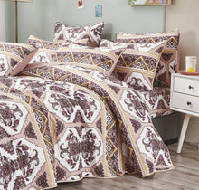 Load image into Gallery viewer, DaDa Bedding Majestic Oriental Kilim Bedspread - Royal Persian Traditional Design Intricate Ornate Ornament Print Coverlet w/ Shams