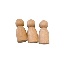 Load image into Gallery viewer, 7 Pcs Natural Wooden Cars Set with 3 pcs Peg Dolls