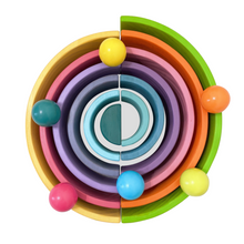 Load image into Gallery viewer, 6 Pcs Wooden Balls in Pastel/Macaron Colors Diameter 1.8 inches