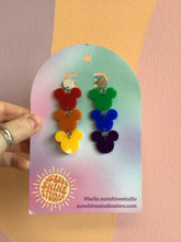 Load image into Gallery viewer, Rainbow Mickey Dangle Earrings