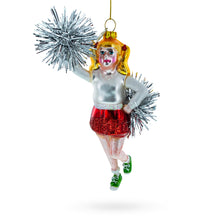 Load image into Gallery viewer, Cheerleader Glass Christmas Ornament