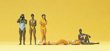 Load image into Gallery viewer, Preiser 10309 HO Scale Recreation &amp; Sports -- Female Bathers pkg(5)