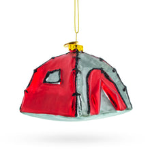 Load image into Gallery viewer, Camping Tent Mini Glass Christmas Ornament