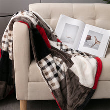 Load image into Gallery viewer, Tache Brown Red Sunset Maple Farmhouse Plaid Patchwork Throw Blanket (4025)