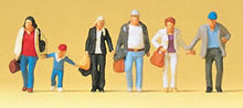 Load image into Gallery viewer, Preiser 79192 N Scale Pedestrians -- Walking Travellers #3 pkg(6)