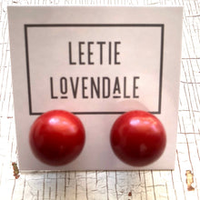 Load image into Gallery viewer, Brick Red Jumbo Ball Stud Earrings