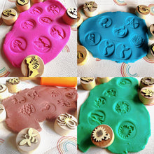 Load image into Gallery viewer, **Pre-order (Ships in 3-4 Weeks)**Wooden Playdough Stampers Set