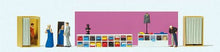 Load image into Gallery viewer, Preiser 10628 HO Scale Trying On Clothes -- Clothing Shop Interior