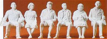 Load image into Gallery viewer, Preiser 45183 G Scale Unpainted Figures -- Seated Persons (4 male, 2 female)