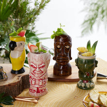 Load image into Gallery viewer, Ceramic Hawaiian Luau Tiki Mug Set of 4