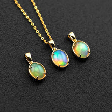 Load image into Gallery viewer, Minimal Style Oval Ethiopian Opal Pendant Necklace 18k Yellow Gold