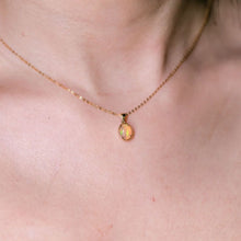 Load image into Gallery viewer, Minimal Style Oval Ethiopian Opal Pendant Necklace 18k Yellow Gold