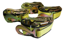 Load image into Gallery viewer, 2" x 8 Ft Axle Wrap Auto Tie Down Ratchet Straps w/ Snap Hooks YELLOW | 4 PACK