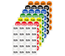 Load image into Gallery viewer, 1" Round Day of the Week Labels | 420 Labels/Pack