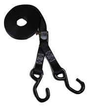 Load image into Gallery viewer, 1" x 20 ft Heavy Duty Cam Buckle Tie Down Strap w/ Vinyl S Hooks | C120VS-BK