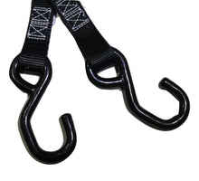 Load image into Gallery viewer, 1" x 20 ft Heavy Duty Cam Buckle Tie Down Strap w/ Vinyl S Hooks | C120VS-BK