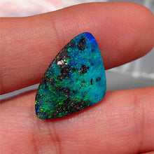 Load image into Gallery viewer, Triangle Natural Australian Boulder Opal Loose Gemstone Green&amp; Blue 9.44ct