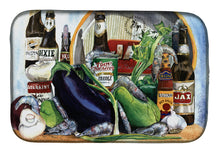 Load image into Gallery viewer, Eggplant and New Orleans Beers  Dish Drying Mat – Absorbent, Artistic Kitchen Essentials 1007DDM