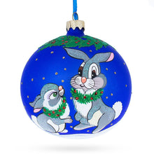 Load image into Gallery viewer, Two Bunnies Glass Ball Christmas Ornament 4 Inches