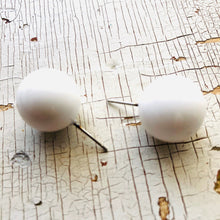Load image into Gallery viewer, White Jumbo Ball Stud Earrings