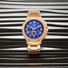 Load image into Gallery viewer, AM1047SS - AMBASSADOR ROSE GOLD &amp; BLUE WATCH