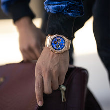Load image into Gallery viewer, AM1047SS - AMBASSADOR ROSE GOLD &amp; BLUE WATCH
